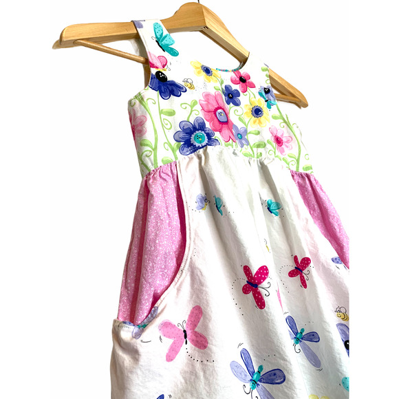 Custom Made Girls Floral Butterfly Dress - Picture 2 of 6